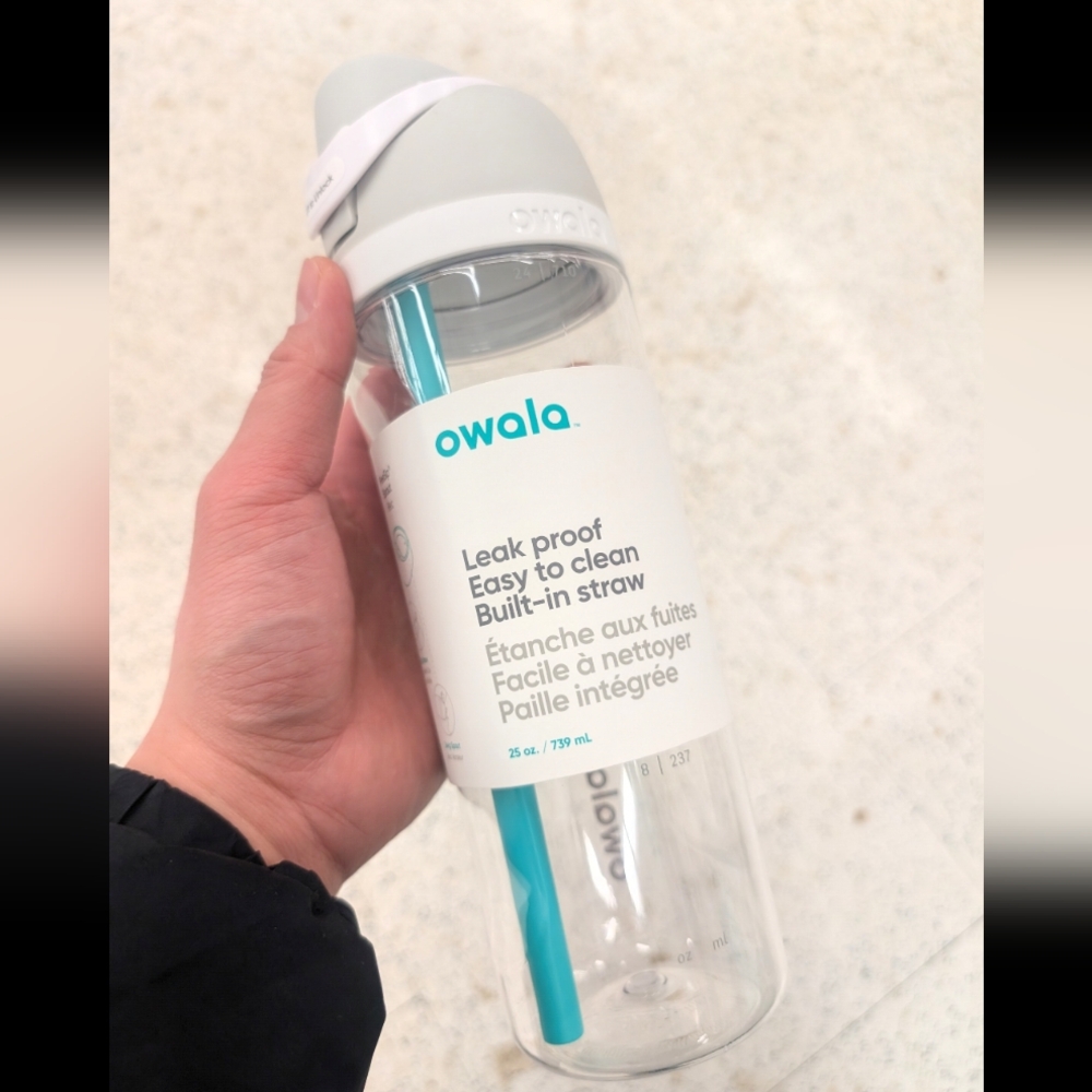 Brand New Owala Marshmallow Water Bottle with Built-in Straw